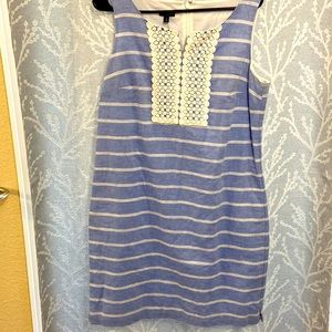 Talbots blue and white dress size 10